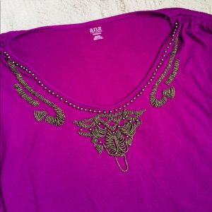 Deep Purple Hanging Beaded Top